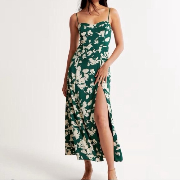 Abercrombie Camille Green Floral Maxi Dress size M - Picture 1 of 3